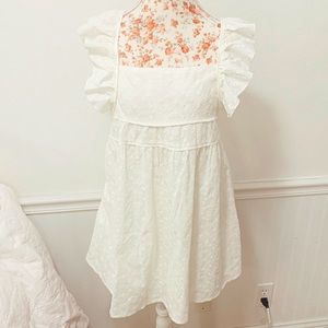 Eyelet ruffle top/tunic